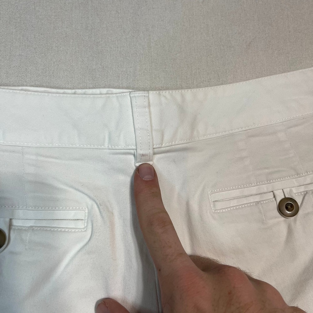 Talbots Stretch White Bermuda Shorts Cotton Blend Stretch Casual -‎ Size 12 - Picture 6 of 9